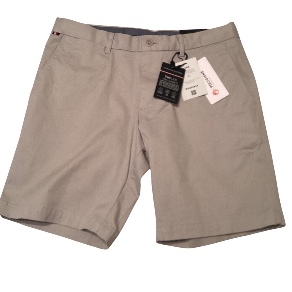 Tommy Hilfiger Mens THFlex 1985 Brooklyn Shorts Regular Fit Gray 32 MW23563 020